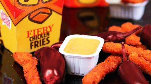 Burger King restaurant in Indianapolis. Fans of Burger King's chicken fries may have the boy band One Direction and the website Buzzfeed to thank for the return of the skinny fried sticks