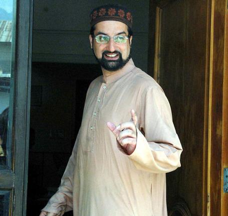 Chairman of the Hurriyat Conference Mirwaiz Umar Farooq at his residence in Srinagar after the house arrest ended