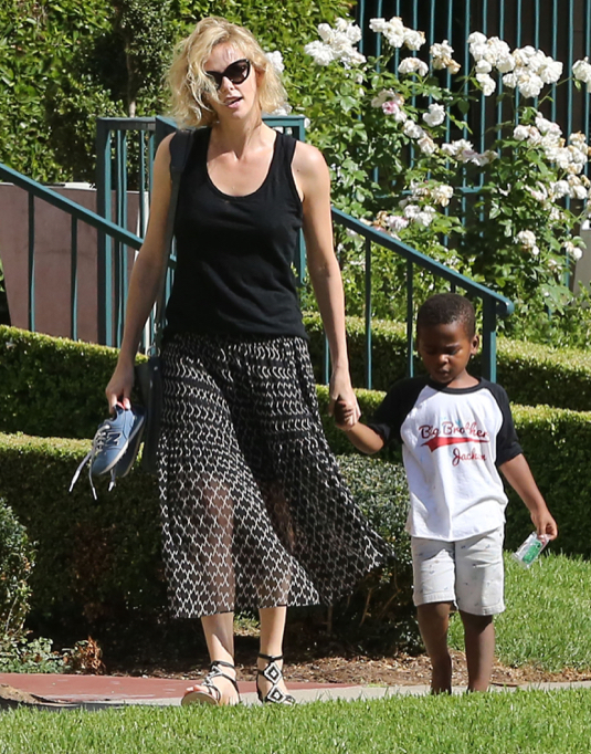 Charlize Theron And Son Jackson Leaving A Play Date