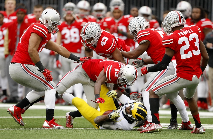 Ohio State has a Michigan blocking sled because of course they