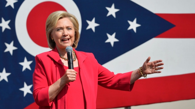 Democratic presidential candidate Hillary Clinton speaks at a campaign event in New York