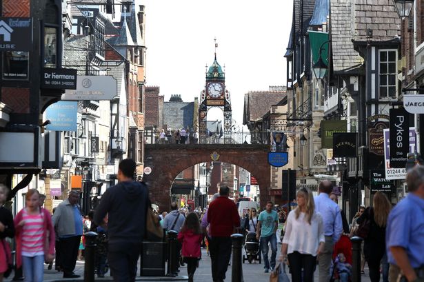 Eastgate Street one of the main shopping high streets in Chester