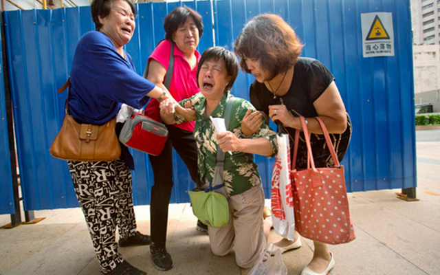 Emotions ran high among the relatives gathered outside the offices of the Malaysian airline