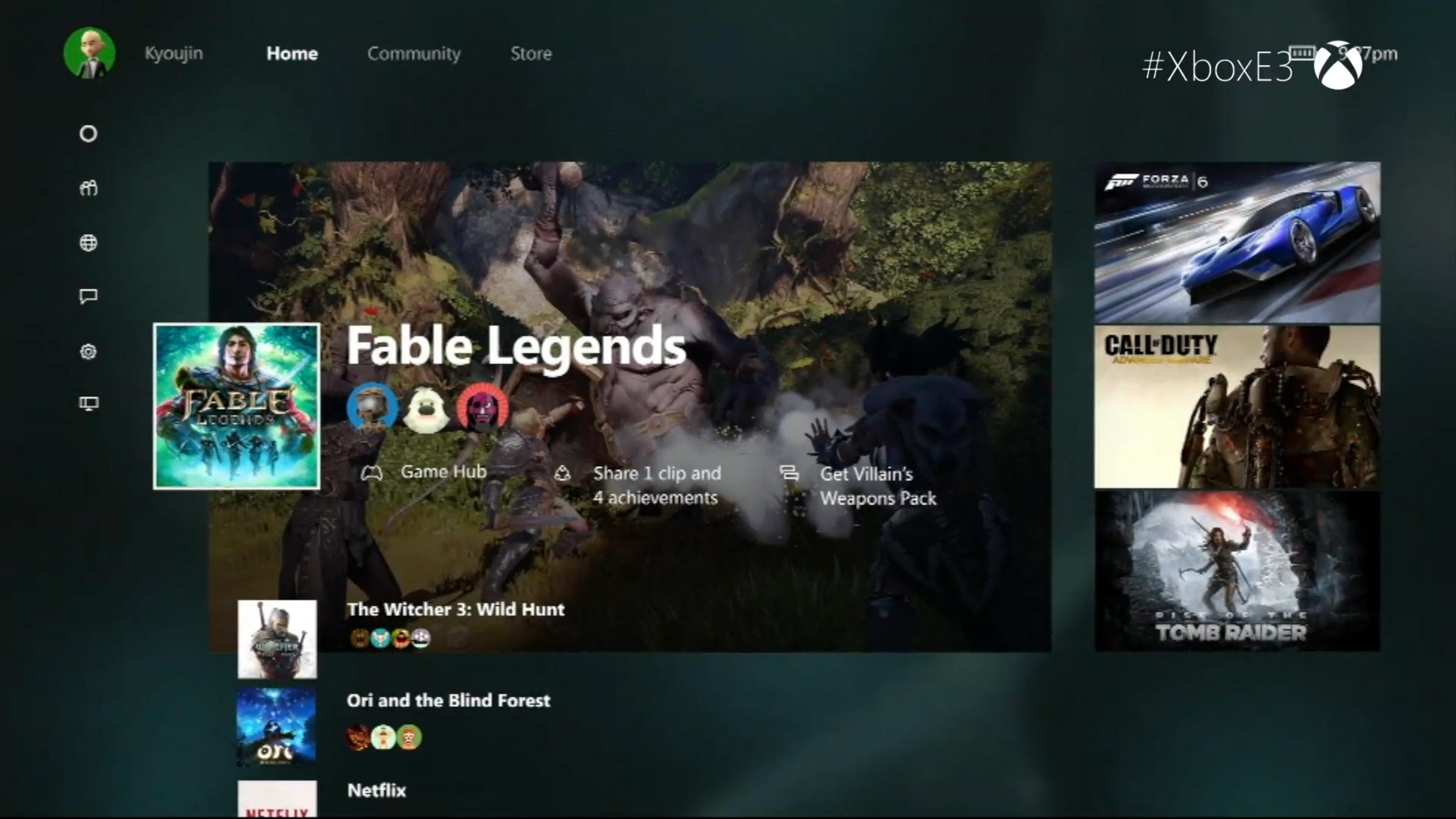 Enlarge  The new Xbox One UI shown at E3