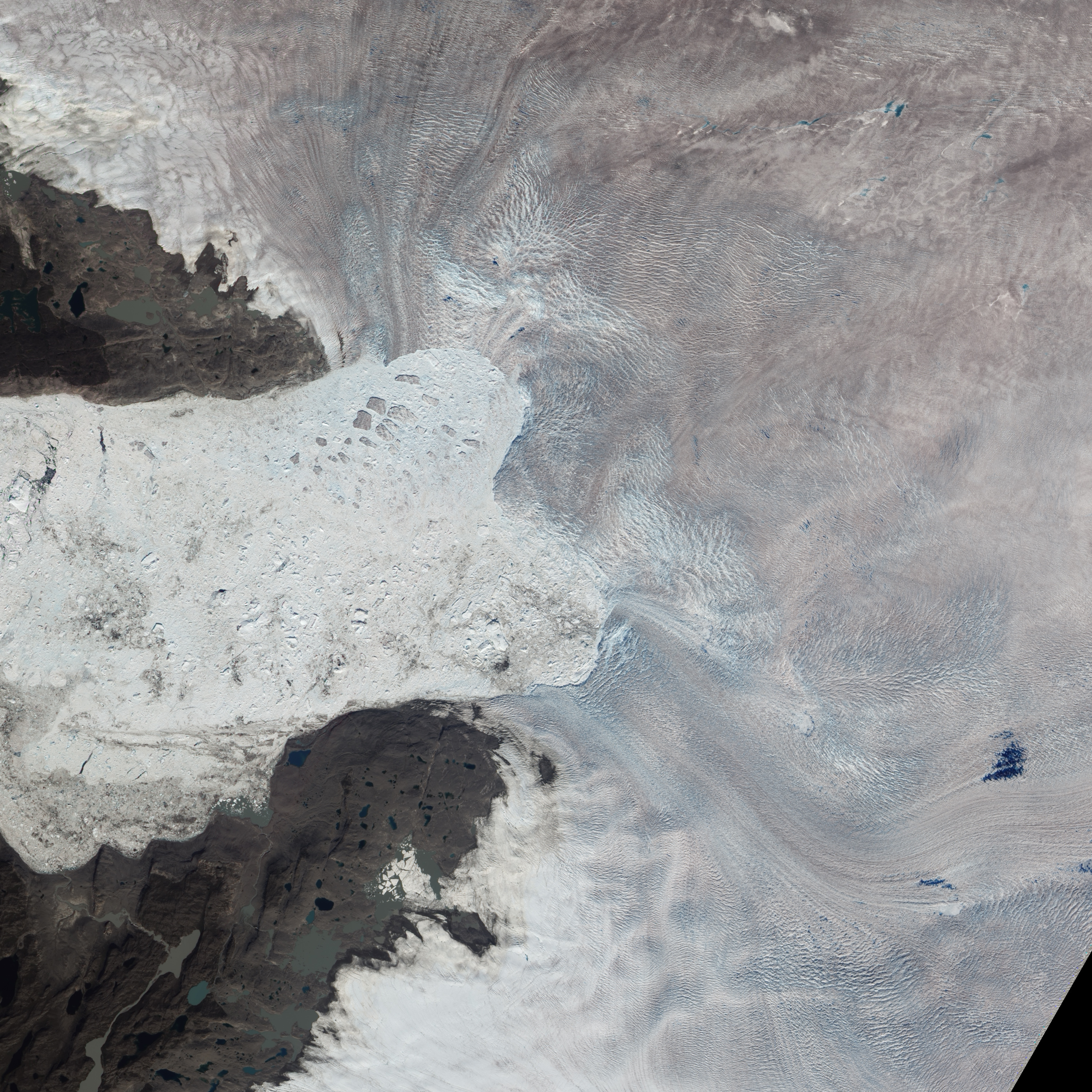 Calving of Jakobshavn Glacier Visible from Space