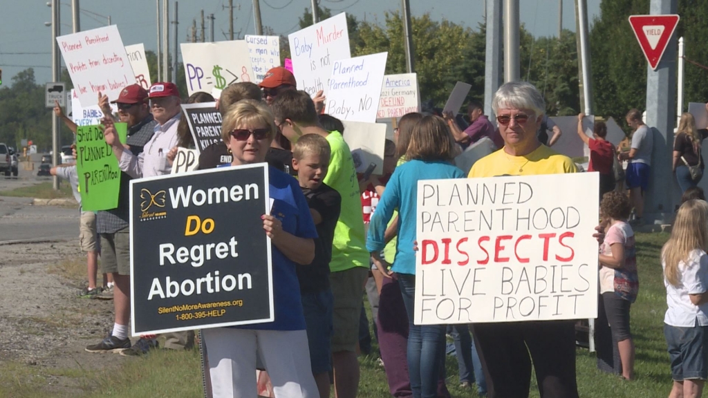 Event organizers said more than 500 people stood outside the Fort Wayne Planned Parenthood facility in opposition of abortions