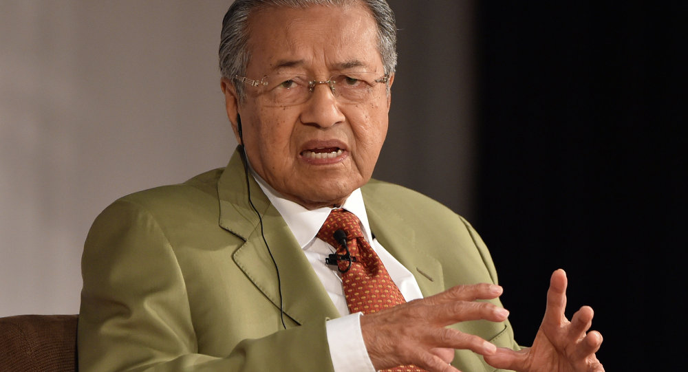 Malaysia's former prime minister Mahathir bin Mohamad speaks in a dialogue at the 21st International Conference of The Future of Asia at a hotel in Tokyo