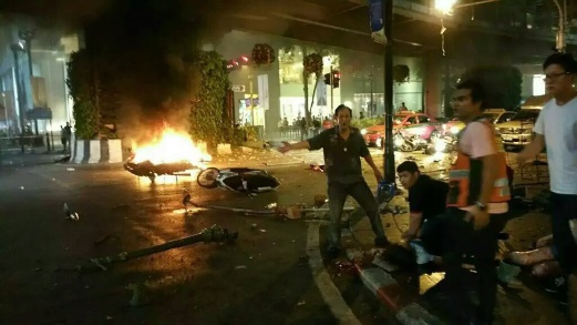 Fifteen people are feared dead in the explosion at a commercial centre in Thailand's capital Bangkok. Pix courtesy of reader