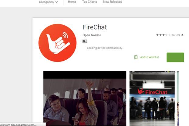 FireChat now allows users to send messages without a data connection