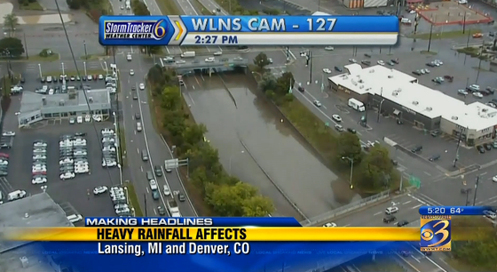 Heavy rain leads to flooding in Lansing story image