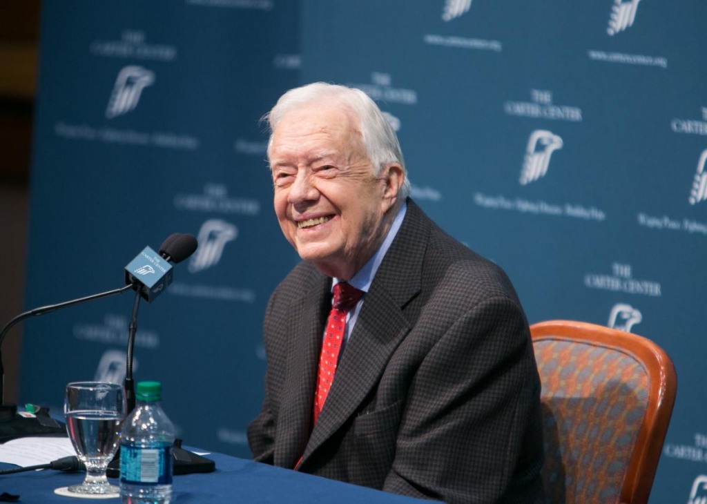 Former President Jimmy Carter signed copies of his book'A Full Life Reflections at 90 at Powell's