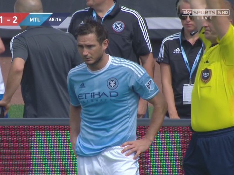 Frank Lampard enters the field to make his New York City FC debut on Saturday