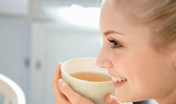 Woman drinking tea