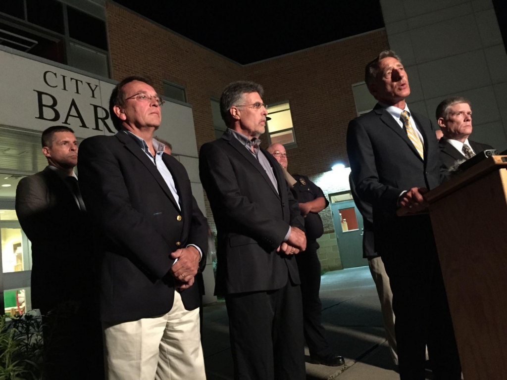 Gov. Peter Shumlin updated the media about four apparently connected murders in Central Vermont on Friday and Saturday