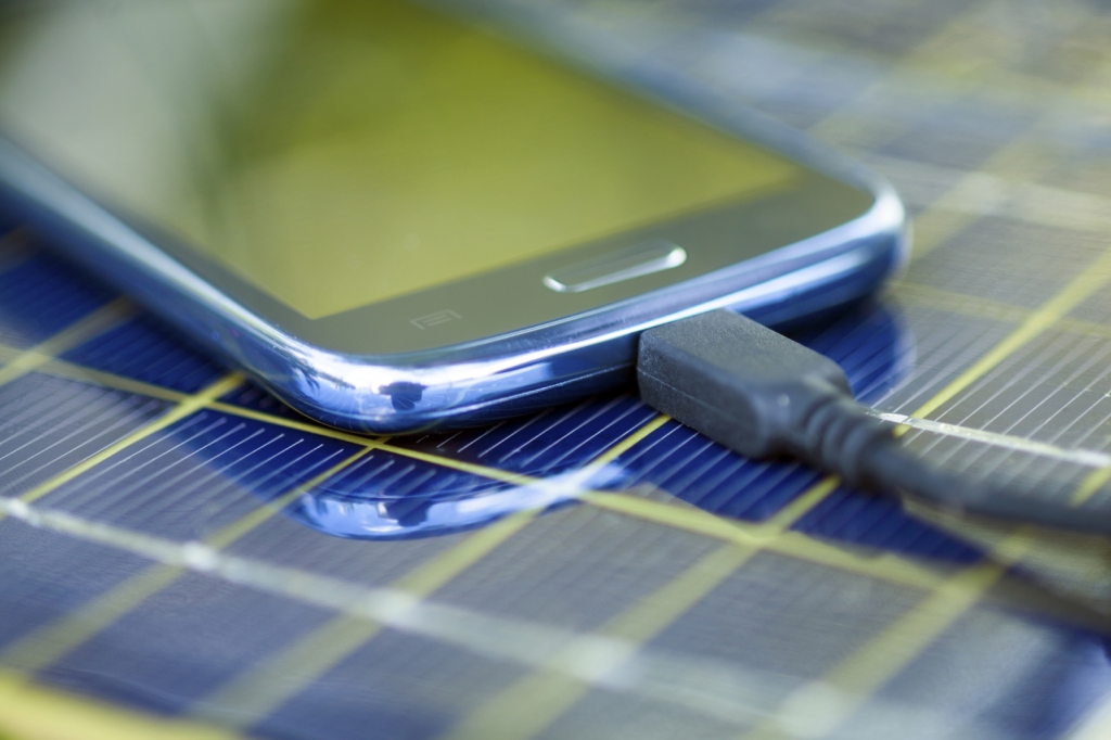 Solar Mobile Phone Chargers on grass in nature