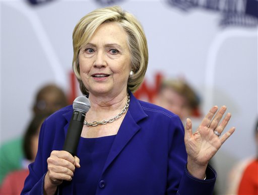 Democratic presidential candidate Hillary Clinton speaking Monday at a town hall at Exeter High School in﻿ New Hampshire pitched her college aid plan as a public-private partnership