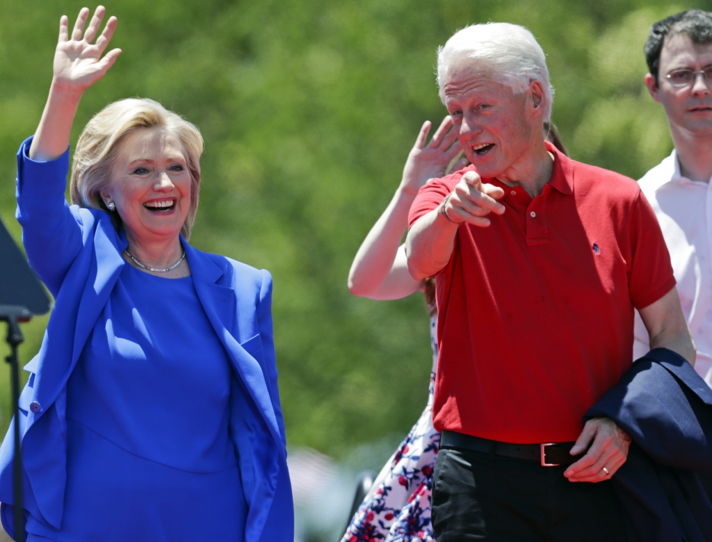 Bill and Hillary Clinton earlier this summer