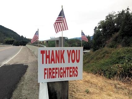 Stouts Fire thank you sign