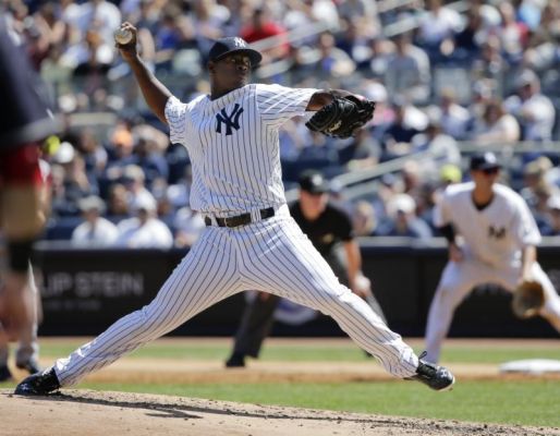 New York Yankees pitcher Luis Severino delivers against