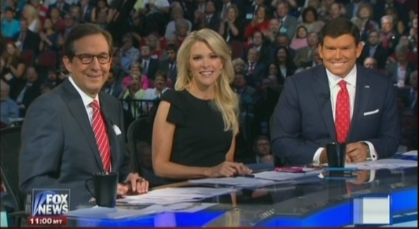 Chris Wallace Megyn Kelly and Bret Baier at the GOP 2016 Debate