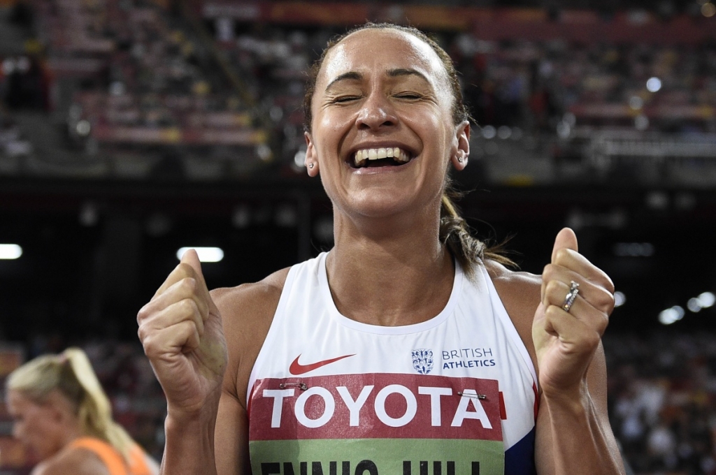 Jessica Ennis Hill after winning gold in the heptathlon