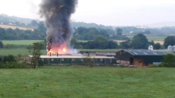 Barn fire at a pig farm near Strabane County Tyrone