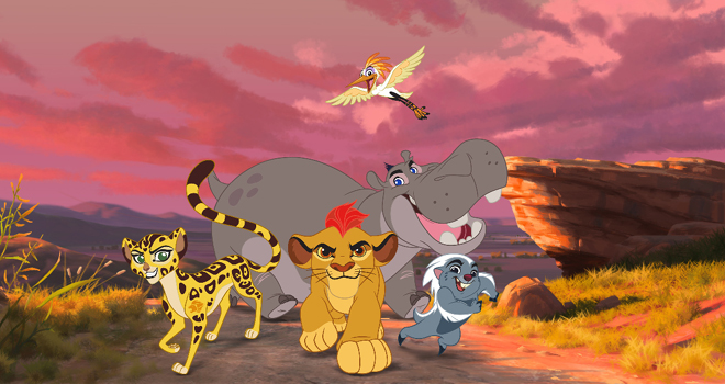 THE LION GUARD- The epic storytelling of Disney's'The Lion King continues with'The Lion Guard Return of the Roar' a primetime television movie event starring Rob Lowe Gabrielle Union and James Earl Jones reprising his iconic role as Mufasa. Premi