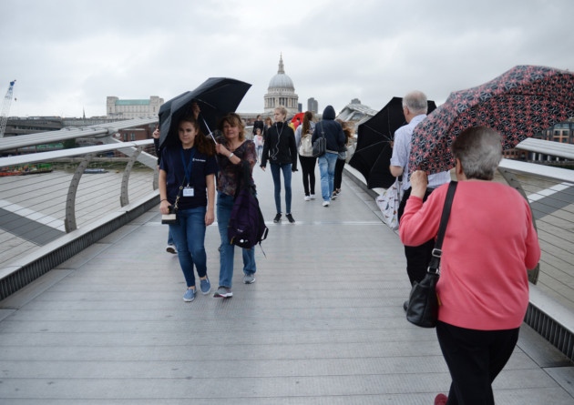 London is set to experience torrential downpours and strong winds from tomorrow