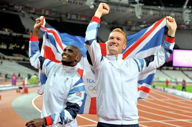 Martin Rickett  PA Wire

Greg celebrates with Mo Farah after the pair both won golds at London 2012