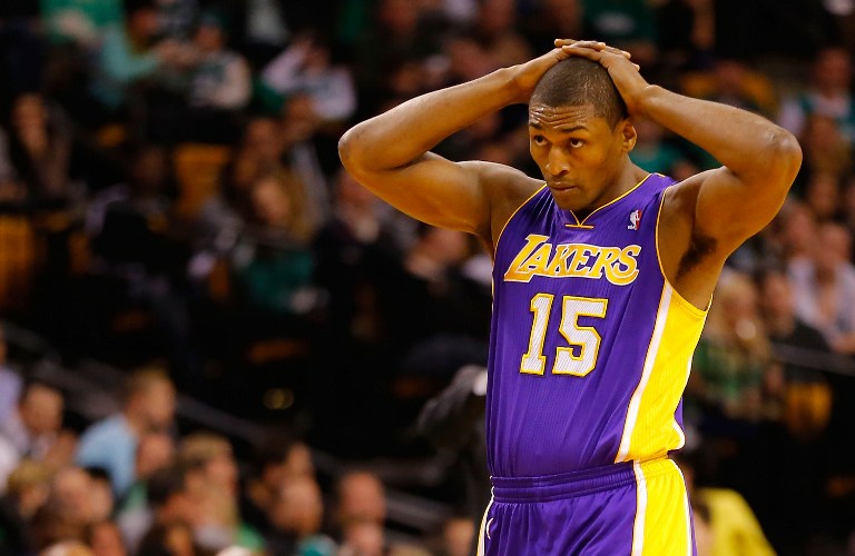 Metta World Peace #15 of the Los Angeles Lakers. Wickerham  Getty Images  AFP