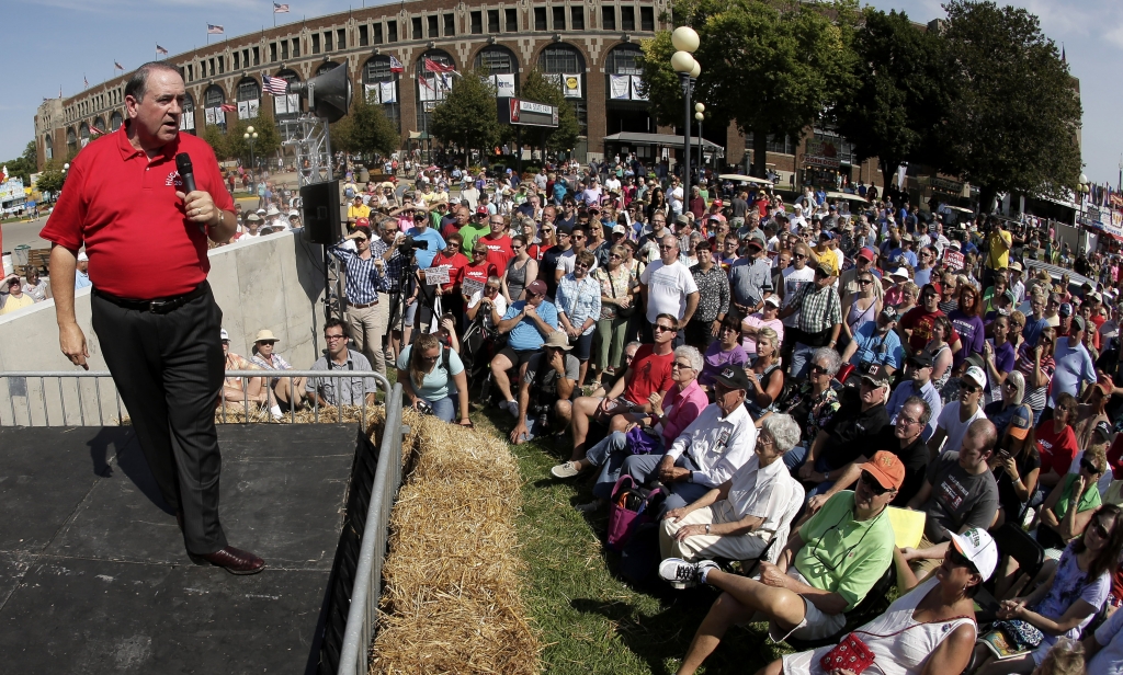 Mike Huckabee speaks at the Iowa State Fair on Aug. 13 2015 in Des Moines