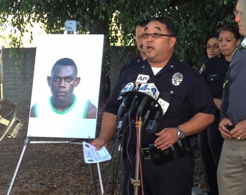 Los Angeles Police Department Cmdr. Dennis Kato right