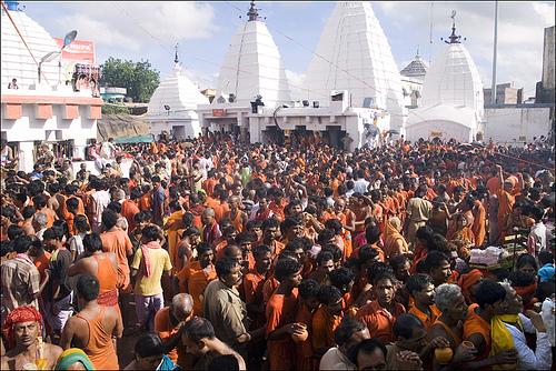 At least 200,000 pilgrims had gathered at Baidyanath temple in Deoghar Monday