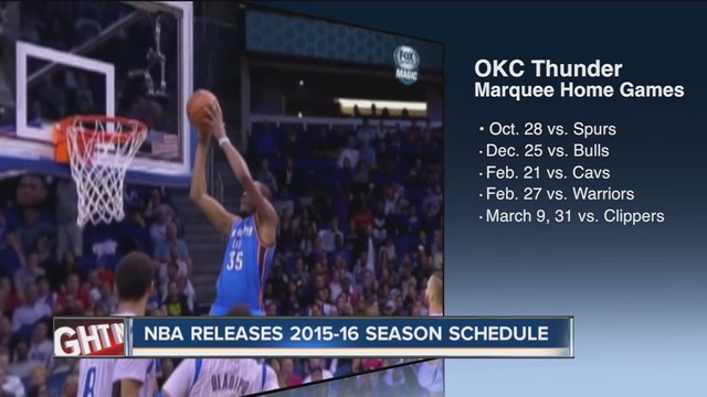 NBA releases 2015-16 season schedule                      KJRH