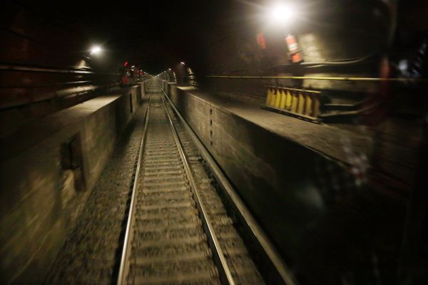 A view of the tunnel under the Hudson