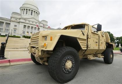 A prototype of a Lockheed Martin Joint Light Tactical Vehicle is parked in front of the Arkansas state Capitol in Little Rock Ark. The Department of Defense announced Tuesday Aug. 25 2015 that the defense contract to produce the vehicle is going to Wi