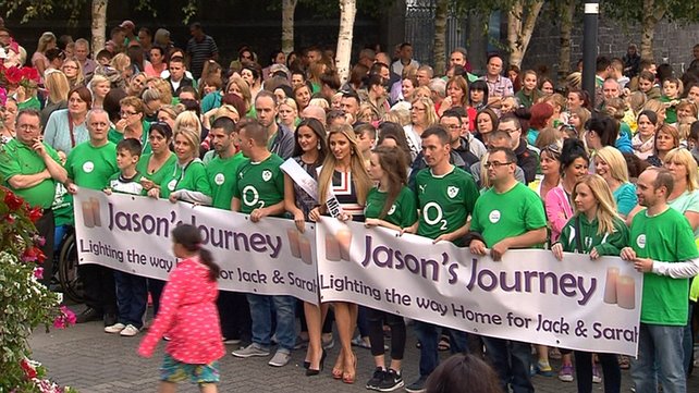 Over 600 people gathered in front of City Hall in Limerick's Merchant's Quay to stand in solidarity beside Jason Corbett's family