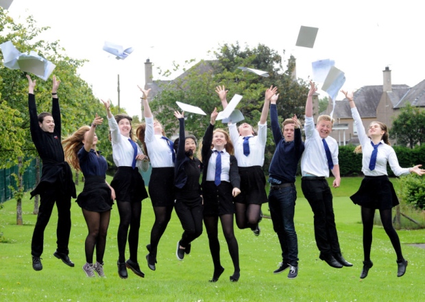 Craigmount High School students open their exam results