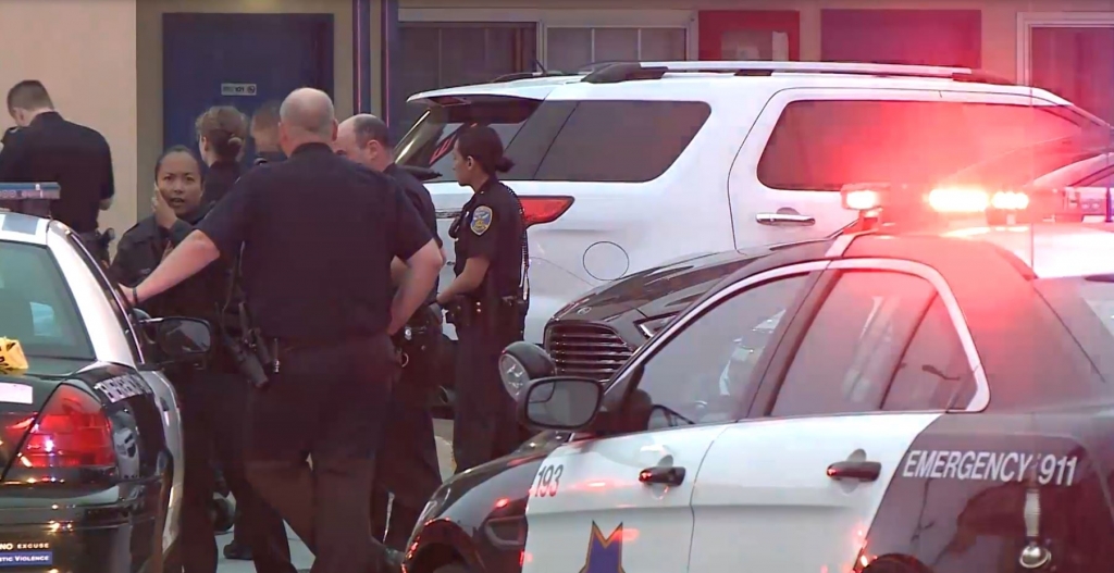 Police near the scene of a crash and in-custody death in San Francisco's Marina District