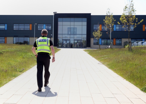 Police outside Dixons Kings Academy in Bradford