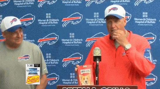 Buffalo Bills Coach Rex Ryan Agrees to Eat Dog Biscuits for Charity