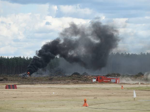 Russian military helicopter crashes during air show, 1 dead