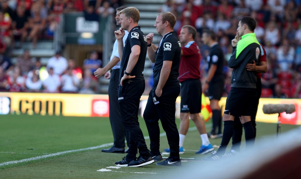 SUCKER-PUNCH Eddie Howe looks on against Aston Villa