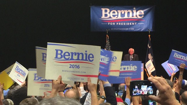 Sanders spoke in Greenville on Friday