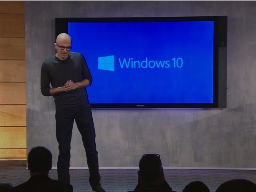 Satya Nadella demoing Windows 10