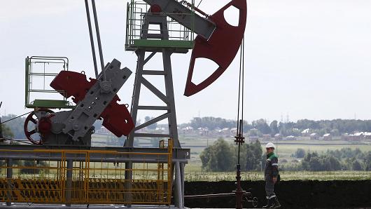 An oil pump jack in Russia