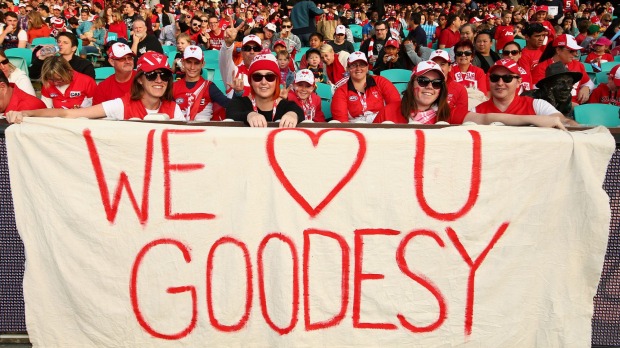 Show of support Swans fans show their backing at Saturday's home game against Adelaide