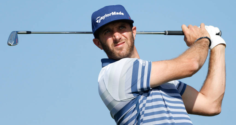 LA JOLLA CA- FEBRUARY 05 Dustin Johnson plays his tee shot on the third hole of the south course during the first round of the Farmers Insurance Open at Torrey Pines Golf Course