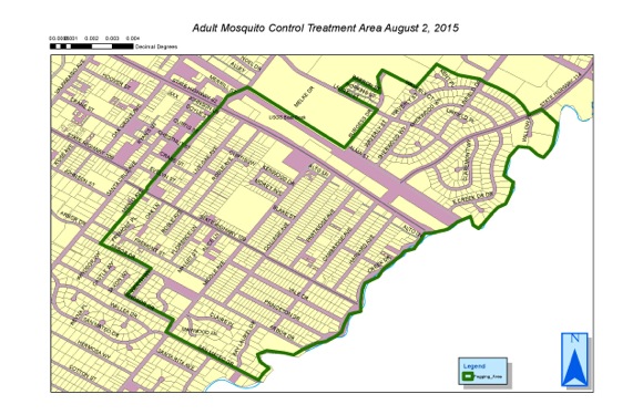 Spraying for mosquitoes carrying West Nile Virus scheduled for Sunday night in