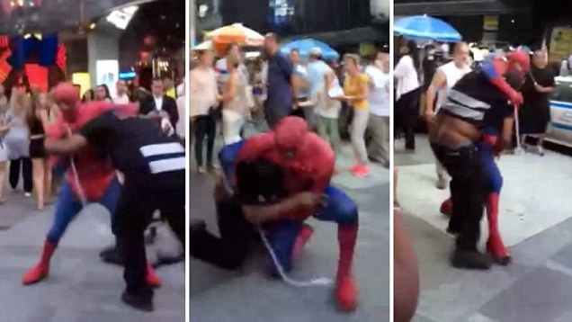 Spider-Man saves the day in Times Square